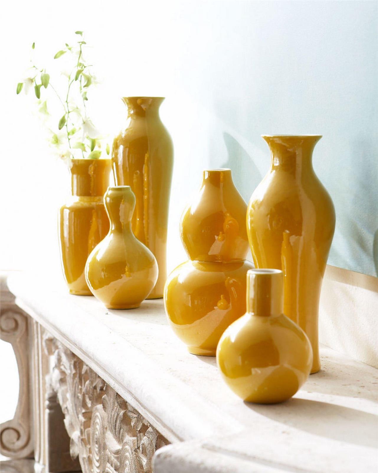 Vases Vase Assorted Colors May Vary Yellow Variable Set 6 Ceramic Handmade-Image 3