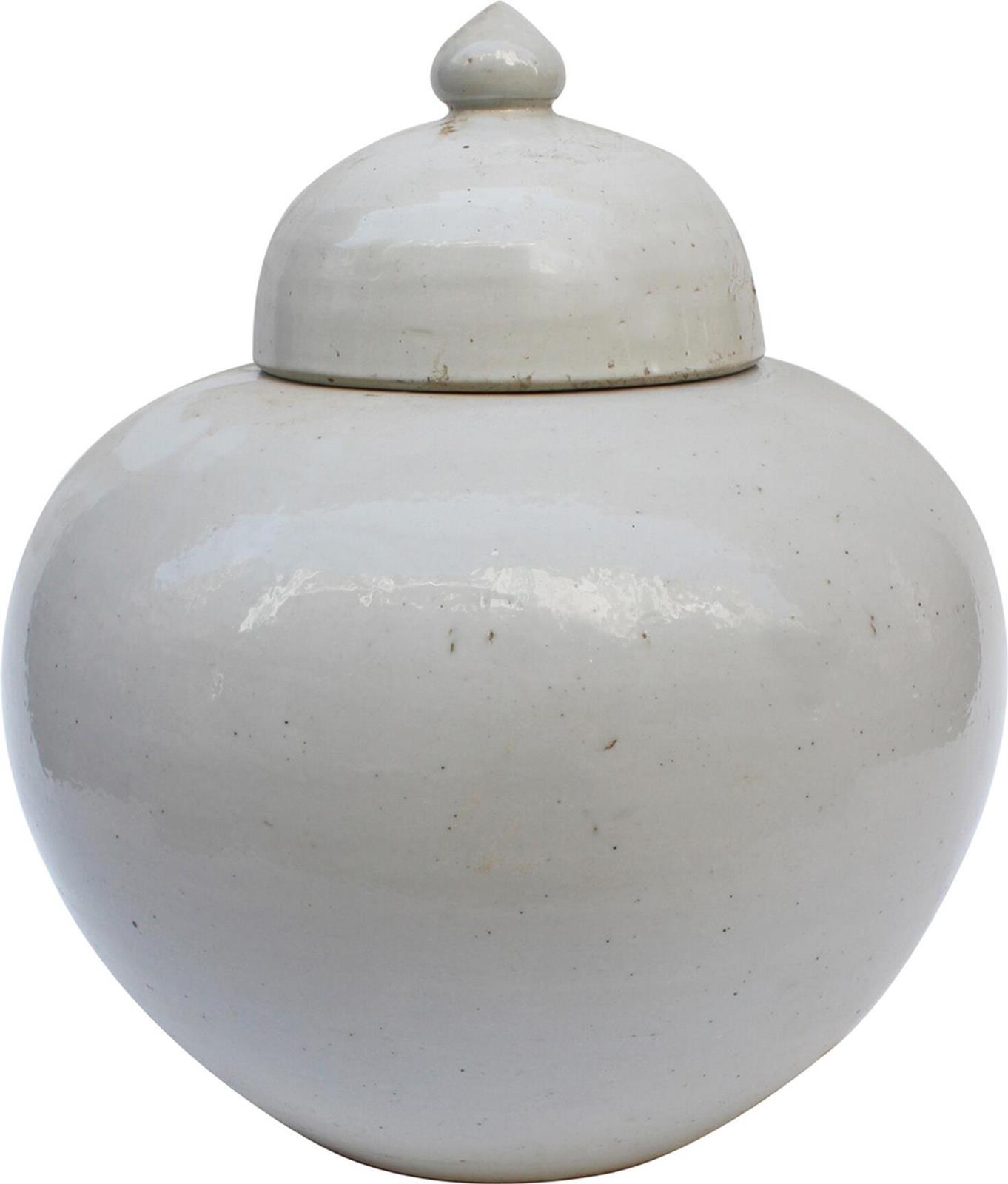 Jar Vase BUSAN Lidded White Colors May Vary Variable Ceramic Handmade-Image 1