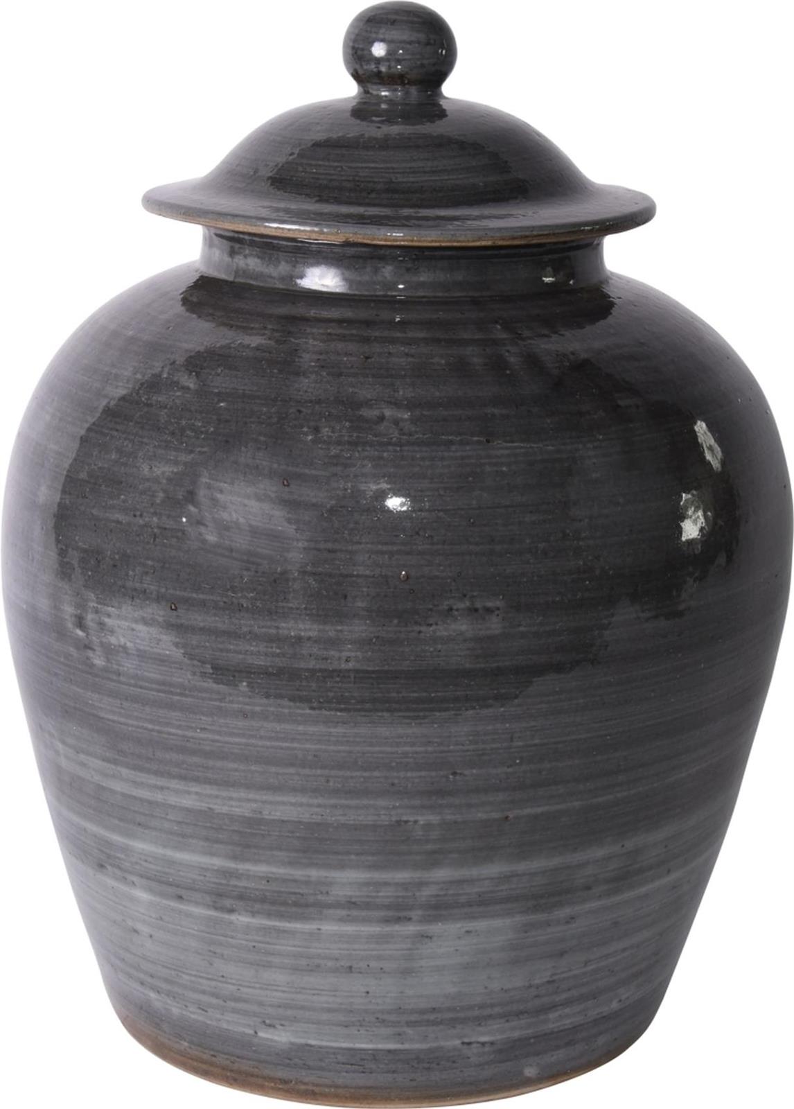 Jar Vase VILLAGE Lidded Colors May Vary Iron Gray Variable Ceramic Handmade-Image 1