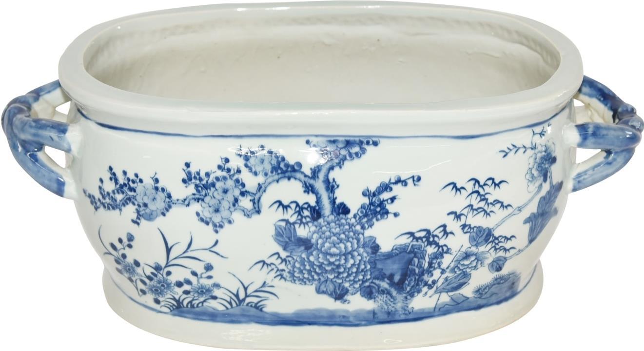 Planter Vase Four Season Foot Bath Blue Colors May Vary White Variable Handmade-Image 1
