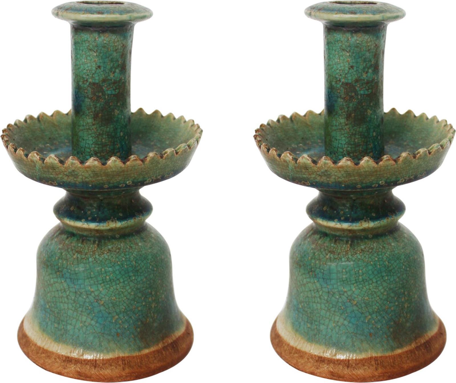 Candleholders Candleholder Candlestick Speckled Green Colors May Vary Variable-Image 1