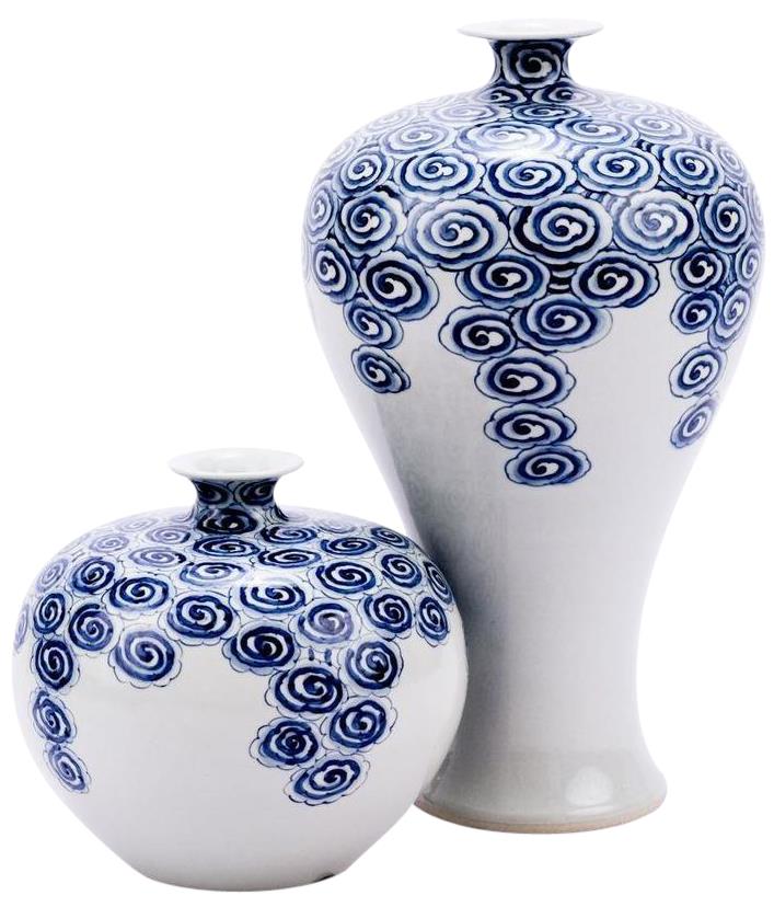 Vase Drifting Cloud Lamp Pomegranate Colors May Vary Blue White Variable-Image 2