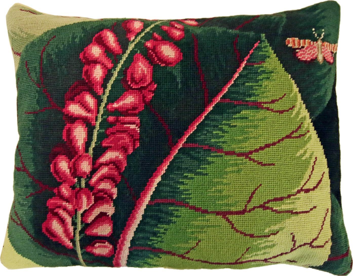 Throw Pillow Needlepoint Mangrove Tree 16x20 20x16 Cotton Velvet Back Down-Image 1