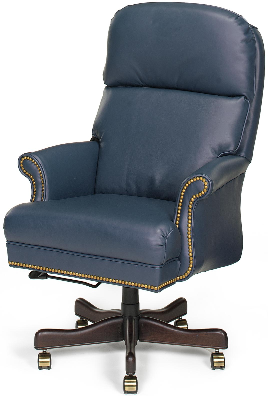 Blue leather executive outlet chair