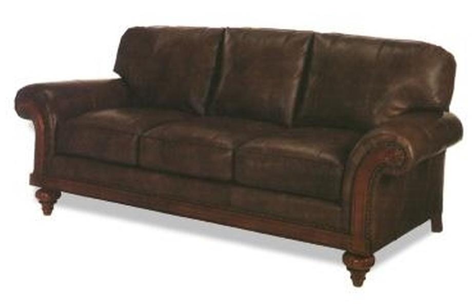 New Leather Sofa Wood Top Grain, Scroll Arm Leather Sofa