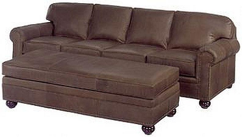 Bench Ottoman Wood Leather Nailhead Trim Not Available Removable Leg MK-558-Image 1