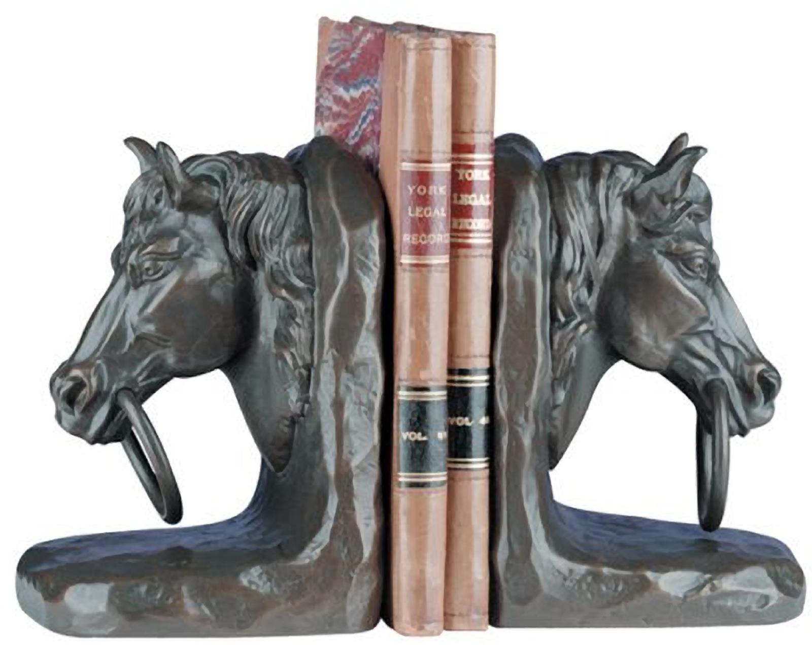 Bookends Ringed Horse Head Equestrian OK Casting Hand Painted Traditional-Image 1