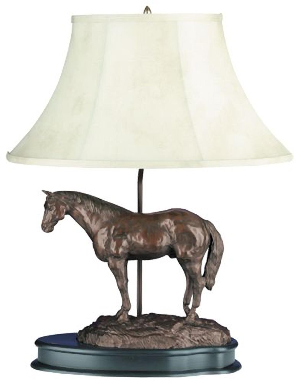 Table Lamp Quarterhorse Quarter Horse Equestrian Hand Crafted Resin OK Casting-Image 1