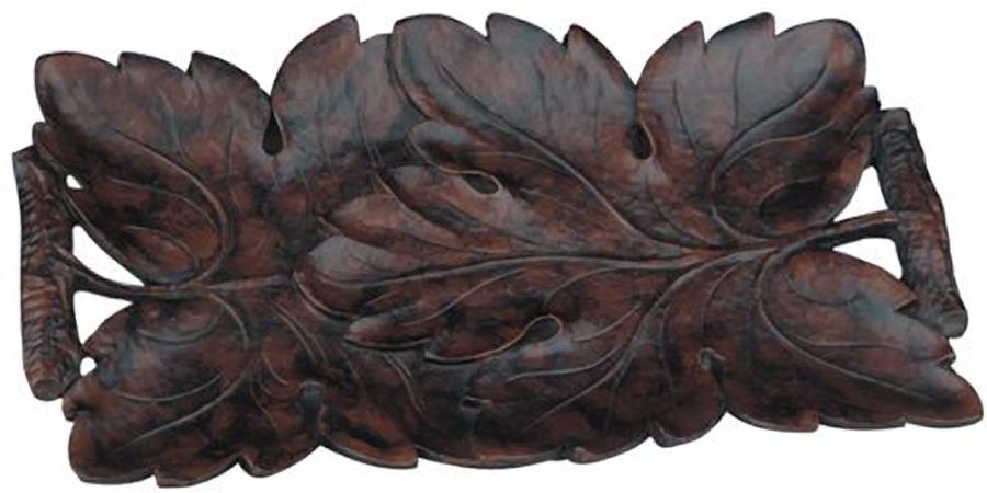 Plaque MOUNTAIN Lodge Leaf Design Resin Hand-Cast Hand-Painted Painted-Image 1