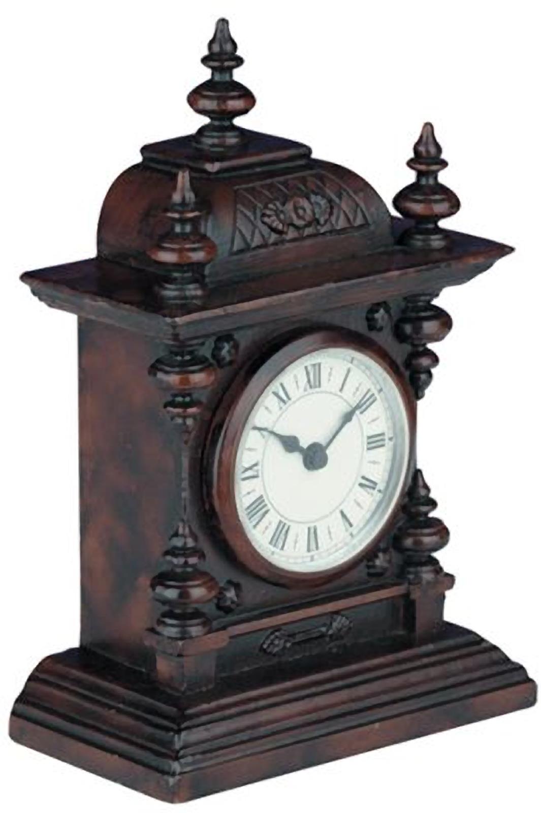 Mantel Clock MOUNTAIN Lodge Resin Battery Not Included Quartz Movement-Image 1