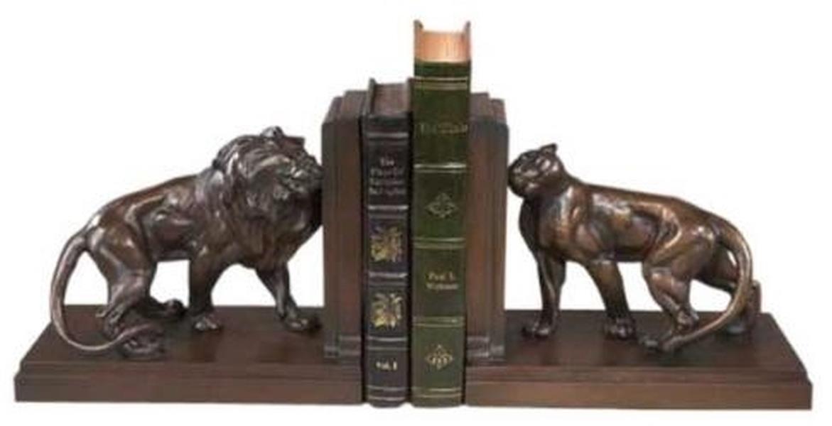 Bookends Bookend TRADITIONAL Lodge Lioness Mate King of the Jungle Lion Resin-Image 1