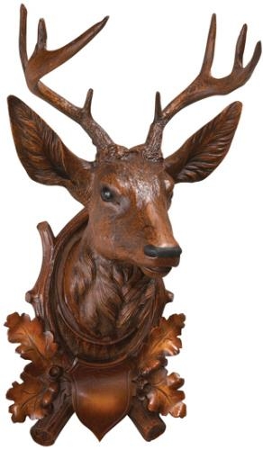 Wall Trophy Hunting MOUNTAIN Lodge Aspen Stag Head Deer Chestnut Resin-Image 1