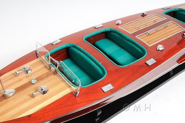 Model Motorboat Like Chris Craft Triple Cockpit Painted OM-11-Image 9