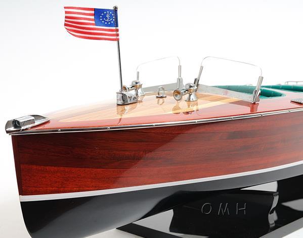 Model Motorboat Like Chris Craft Triple Cockpit Painted OM-11-Image 8