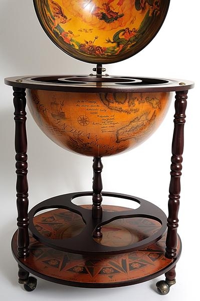 Drinks Cabinet Bar Traditional Antique Globe 17.75-In Wood Carved-Image 20