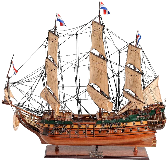 Ship Model Watercraft Traditional Antique Friesland Boats Sailing Medium Wood-Image 1