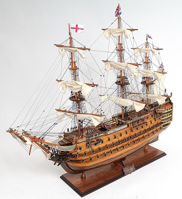 Ship Model Watercraft Traditional Antique HMS Victory Boats Sailing Wood Base-Image 4