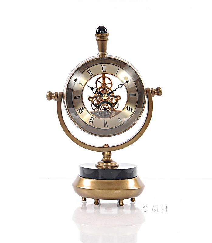 Mantel Clock 19th C Bright Annealed Aluminum Brass-Image 2
