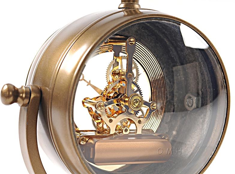 Mantel Clock 19th C Bright Annealed Aluminum Brass-Image 4