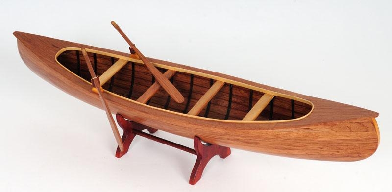 Model Canoe Watercraft Traditional Antique Peterborough Wood-Image 9