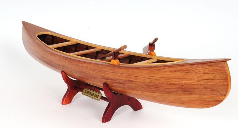 Model Canoe Watercraft Traditional Antique Peterborough Wood-Image 2