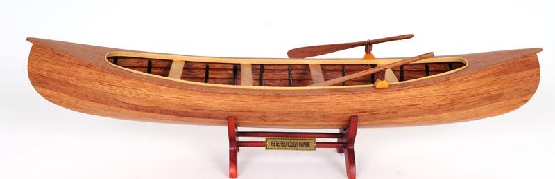 Model Canoe Watercraft Traditional Antique Peterborough Wood-Image 3
