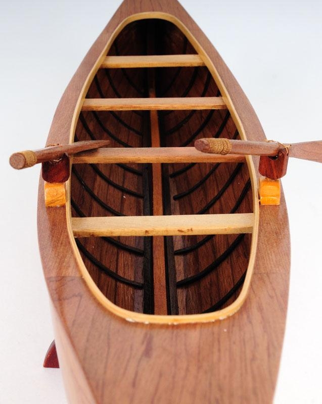 Model Canoe Watercraft Traditional Antique Peterborough Wood-Image 5