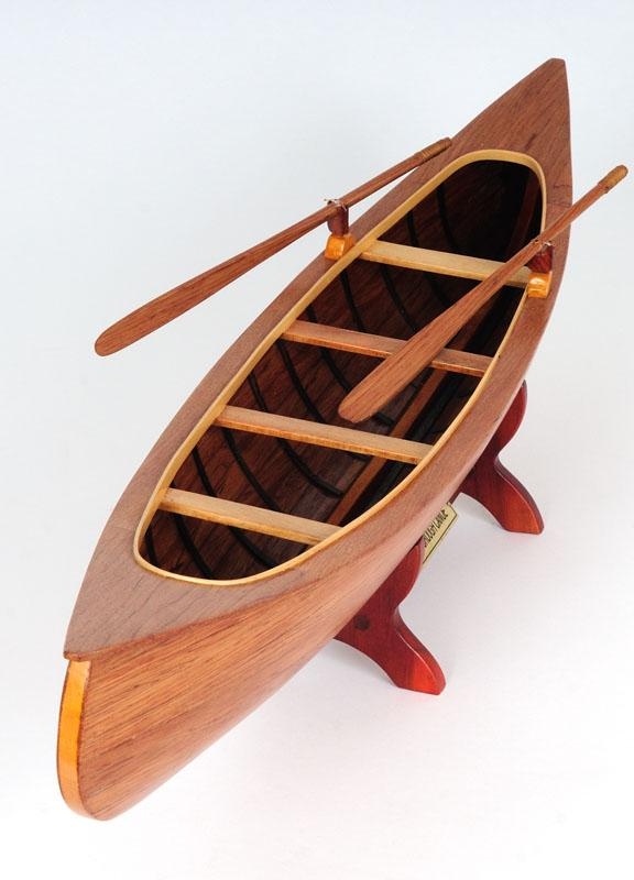 Model Canoe Watercraft Traditional Antique Peterborough Wood-Image 6