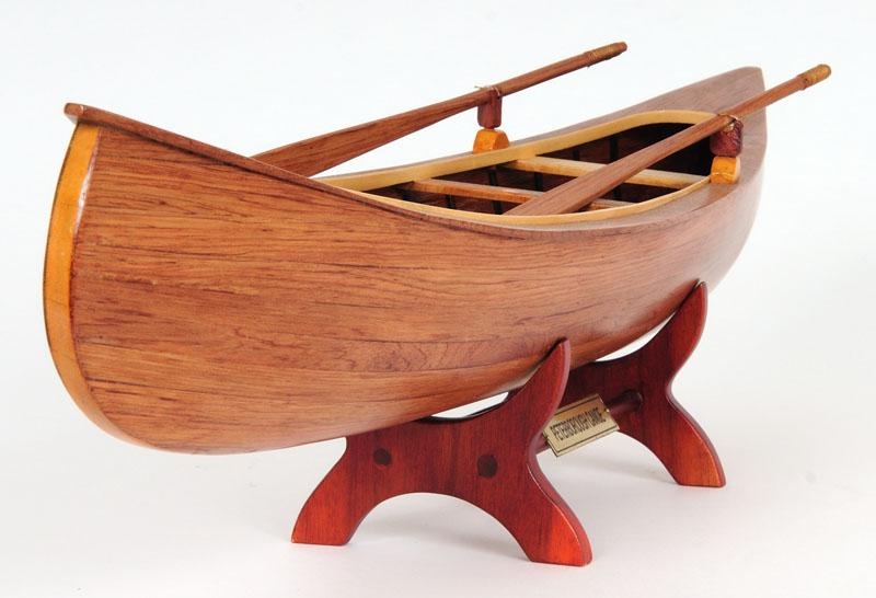 Model Canoe Watercraft Traditional Antique Peterborough Wood-Image 7