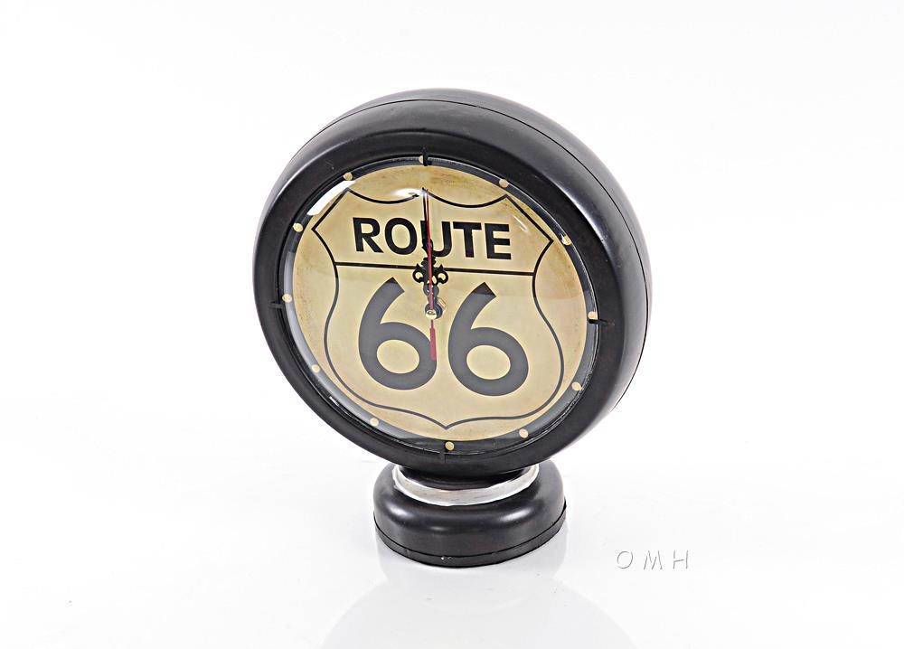 Clock Route 66 Round Metal Hand-Painted Battery Not Included Quartz Movement-Image 2