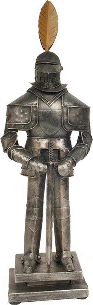 Sculpture Medieval Armor Suit Antique Paint Tin Handmade Hand-Craft-Image 1