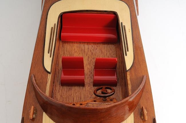 Model Motorboat Watercraft Traditional Antique Runabout Small Wood-Image 10