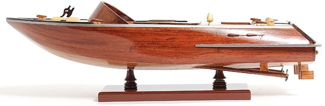 Model Motorboat Watercraft Traditional Antique Runabout Small Wood-Image 13