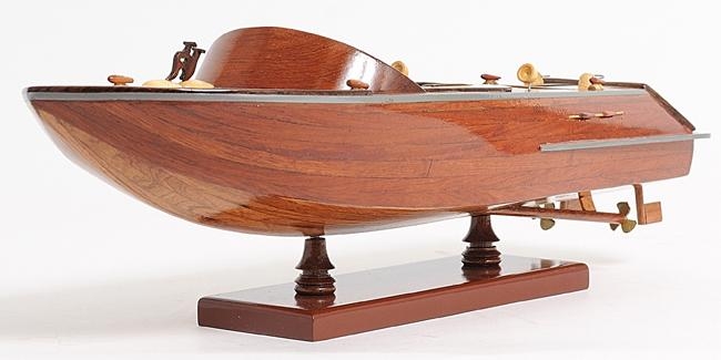 Model Motorboat Watercraft Traditional Antique Runabout Small Wood-Image 15