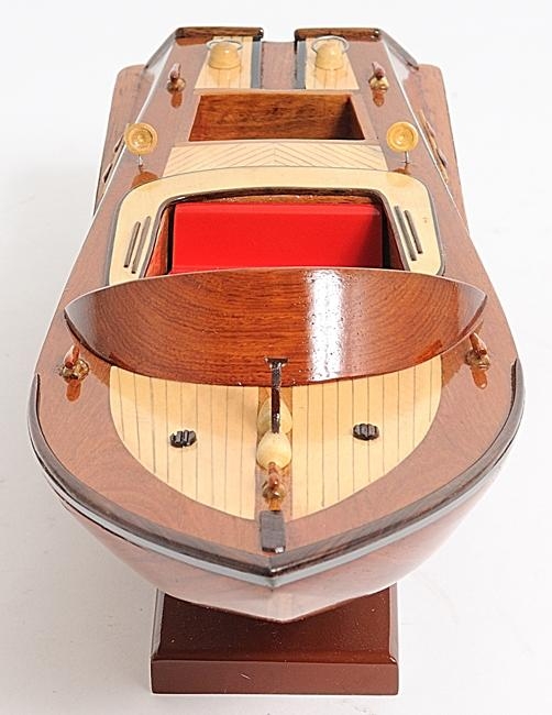 Model Motorboat Watercraft Traditional Antique Runabout Small Wood-Image 16