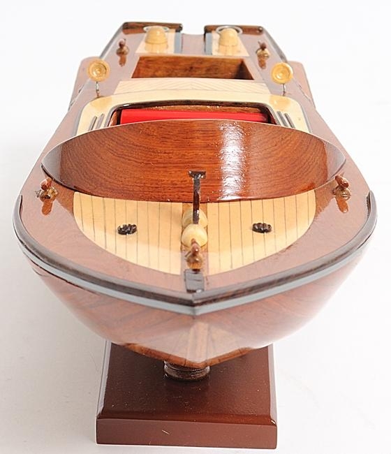 Model Motorboat Watercraft Traditional Antique Runabout Small Wood-Image 17