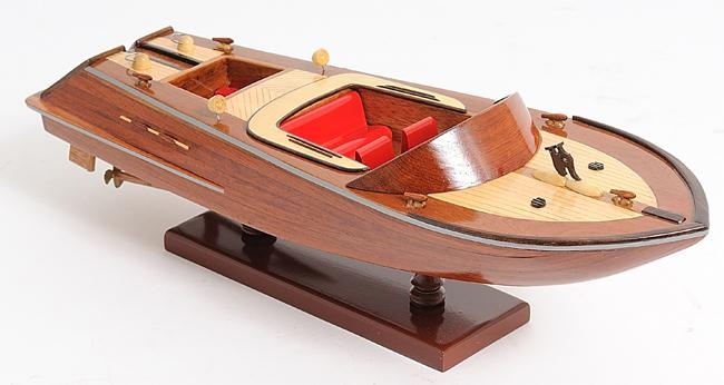 Model Motorboat Watercraft Traditional Antique Runabout Small Wood-Image 18