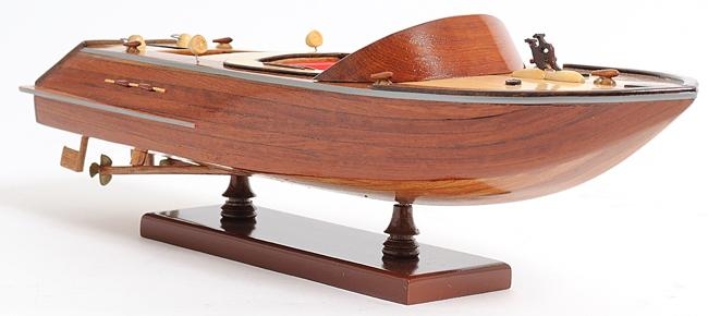 Model Motorboat Watercraft Traditional Antique Runabout Small Wood-Image 2