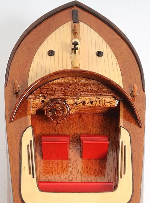 Model Motorboat Watercraft Traditional Antique Runabout Small Wood-Image 7