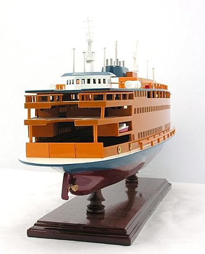 Model Ferry Watercraft Traditional Antique Staten Island Wood Highly-Detailed-Image 10
