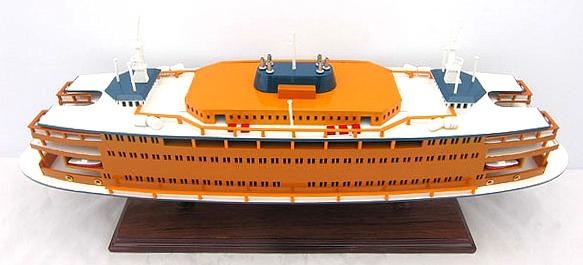 Model Ferry Watercraft Traditional Antique Staten Island Wood Highly-Detailed-Image 16