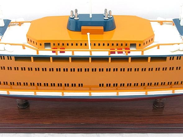 Model Ferry Watercraft Traditional Antique Staten Island Wood Highly-Detailed-Image 18