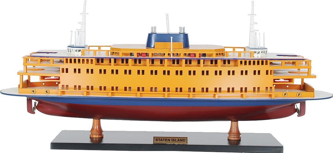 Model Ferry Watercraft Traditional Antique Staten Island Wood Highly-Detailed-Image 5