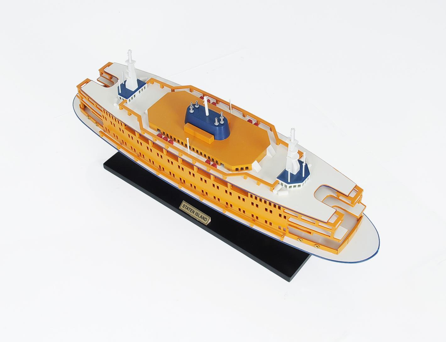 Model Ferry Watercraft Traditional Antique Staten Island Wood Highly-Detailed-Image 7