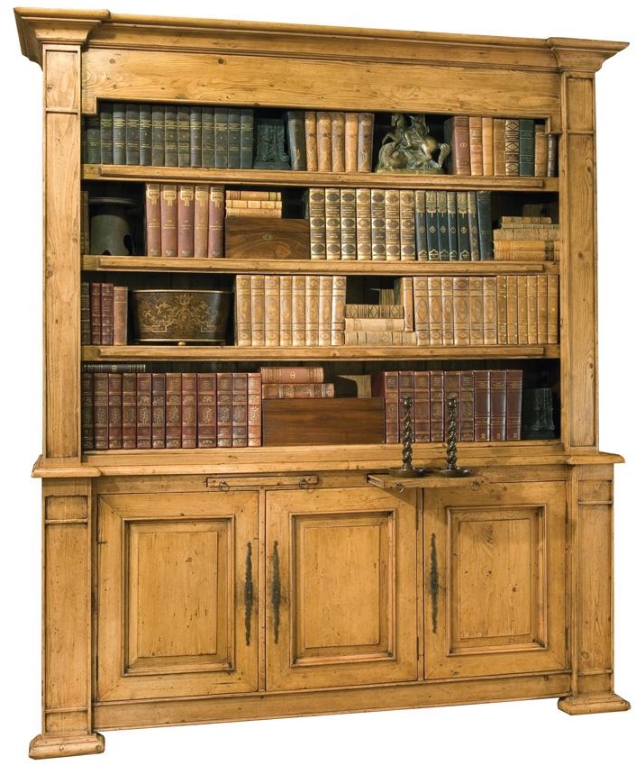 Bookcase Port Eliot French Provincial Olde European Pine Open Shelves 3-Doors-Image 1