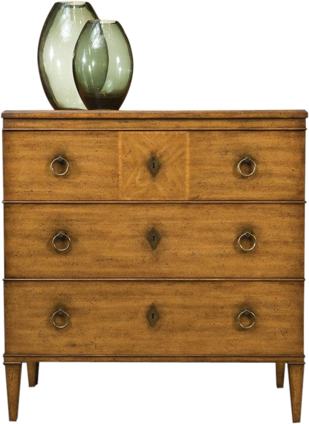 Biedermeier style chest of 3 drawers with clean, straight lines.