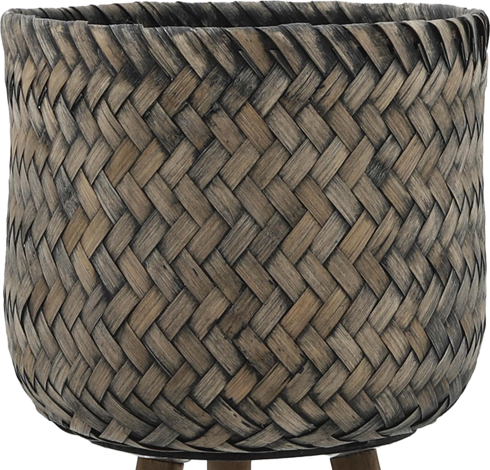 Planters Contemporary Brown Set 2 Pine Bamboo-Image 9