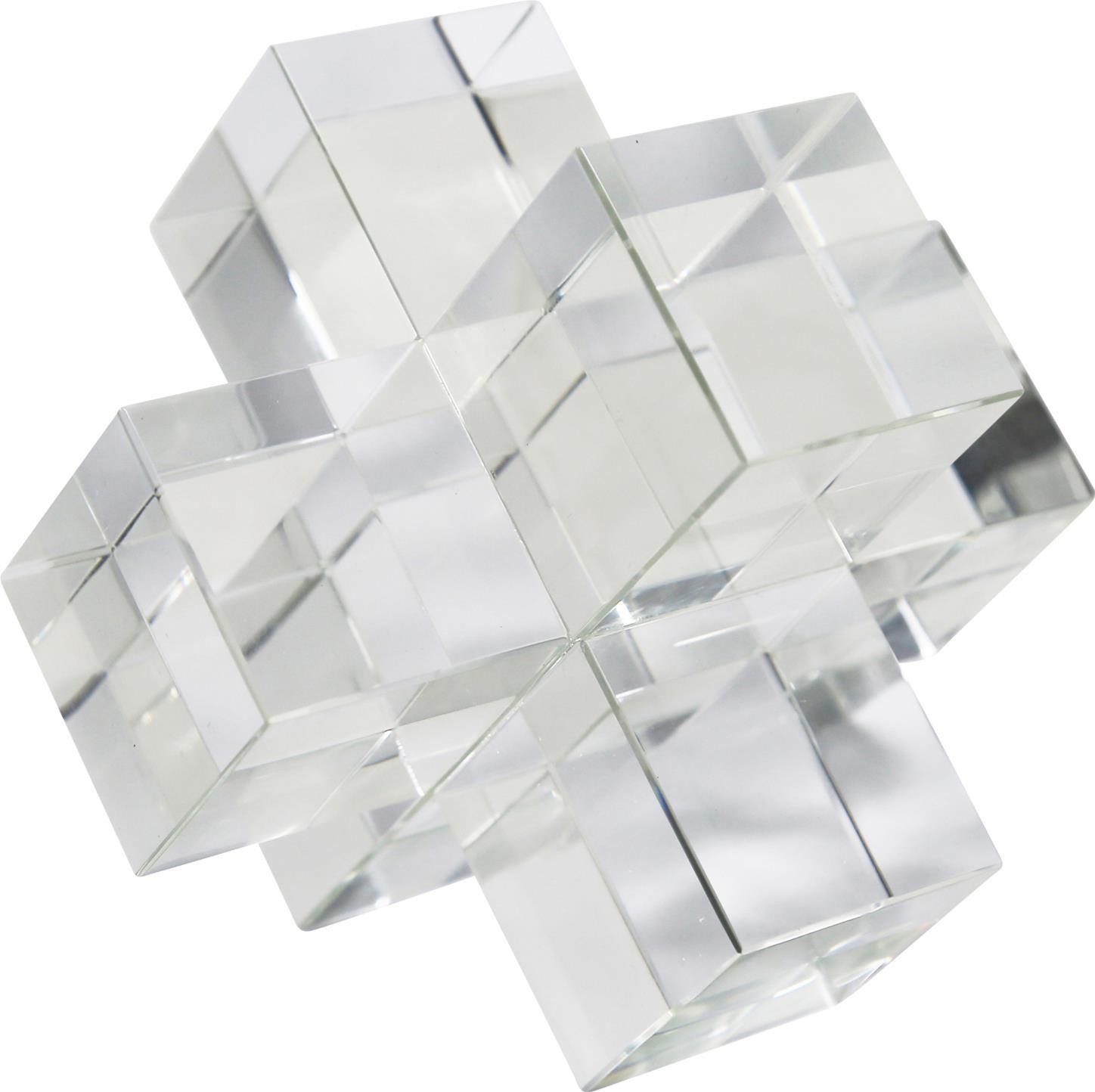 Sculpture GLAM Modern Contemporary Geometric Clear Frosted Glass-Image 3