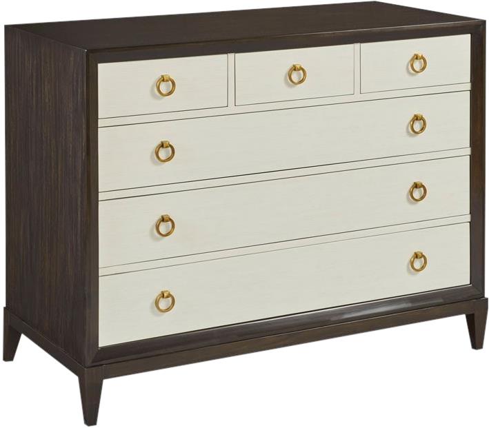Chest of Drawers WOODBRIDGE PAYSON Tapered Legs Ring Pulls Brushed Nickel-Image 1