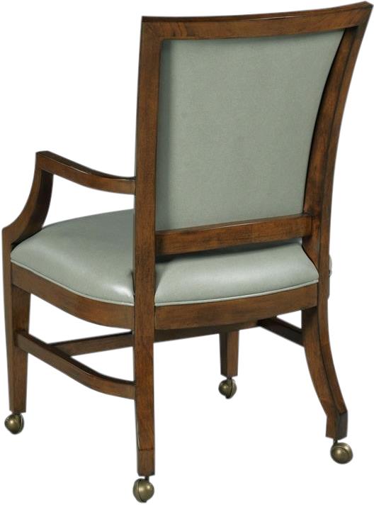 Games Chair WOODBRIDGE SULLIVAN Curved Arms Tapered Legs Standard Gray Leather-Image 2